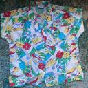 Krass&co Vintage The American  Hawaiian postcards floral button down blouse, size 16 Photo 0