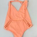 Vitamin A  Swimsuit One Piece Bianca Bodysuit Orange Halter V-Neck Open Back XS Photo 7