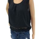 Persaya  (L) American Y2K Black Lace Embroidered Blouse Sleeveless Scoop Neck USA Photo 0