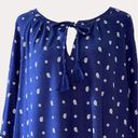 Isaac Mizrahi  Live Paisley Tassel  Swing Top Knit Blouse Blue 1X Photo 2