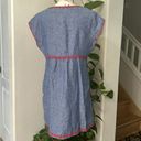 Boden USA Boden Embroidered Linen Shift Short Sleeve Dress Photo 2