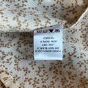 Everleigh Anthropologie  Blouse Cream Color Golden Brown Dots Ruffle Back, Small Photo 3