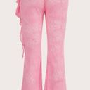 Pink see through cover up flare pants NWT Photo 1