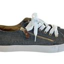 Twisted  Kix Sneakers Women 10 Gray Side Zippered Lace Up Canvas Sneakers NWOT Photo 0