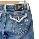 Miss Me  Y2K Bling Rhinestone Leather Trim Bootcut Medium Wash JW5087B2 Size 29 Photo 7