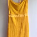 Zaful Yellow Ribbed Body Con Knee Length Dress Photo 2