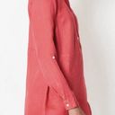 J.Jill  Love Linen Red Long Sleeve Roll Tab Button Blouse Size Large Petite Photo 10