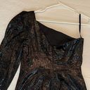 BCBGMAXAZRIA  One Shoulder Metallic Black BodyCon Party‎ Event Dress NWT Size 0 Photo 6