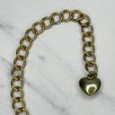 Draped Heart Charm Gold Tone Metal Chain Link Belt OS One Size Photo 10