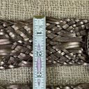 Womens Wide Bronze Metallic Woven Belt Size M Photo 1