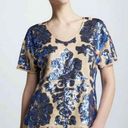 Tracy Reese  Neiman Marcus Sequin Top Short Sleeve Blue Nude Size Medium Photo 0