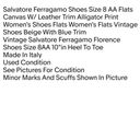 Salvatore Ferragamo  Shoes Size 8 AA Flats Canvas W/ Leather Trim Alligator Print Photo 1