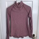 Lululemon  Warm Your Core Long Sleeve Tee Heathered Bordeaux Drama W-324 Size 4 Photo 7