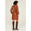 Natori  Vegan Luxe Leather Blouson Dress Brown Womens Size Small Photo 3