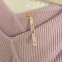 Free People  Marley Sweater Top Purple Ribbed Patrern Photo 5