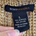 BCBGMAXAZRIA  Tan & Brown Chunky Knit Cardigan Sweater Photo 2