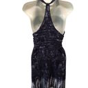 Patagonia Kiawah Island Dress L Blue Tie Dye Racer Back Front Tied Knee Length Photo 3