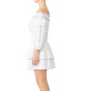 Parker Kara Off the Shoulders White Ruffle Mini Dress Photo 6