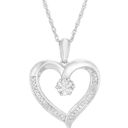 Genuine Diamond Heart Necklace Silver Photo 0