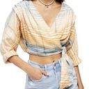 We The Free Free People  Maldives Surplice Wrap Crop Top Blouse Women's Size M Photo 0