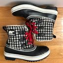 Sorel Tivoli Black White Houndstooth Waterproof Winter Boots Photo 0