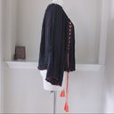 indigo. Rocks & Boho Top Embroidered Tassels Peacoat Navy Size L NEW Photo 4