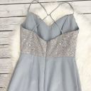 Hayley Paige Occasions Hayley Paige Silver Chiffon Bridesmaid Dress Photo 3