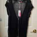 Tracy Reese  sleeveless linen cardigan black M NWT Photo 2