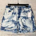 BP  Bleach Tie Dye Shorts Denim Jean Cutoffs Destroyed Distressed Blue White 28 Photo 0