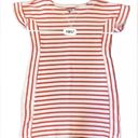 Talbots  Stargazer Stripe T Shirt Dress Dark Nectarine Size Medium Petite Photo 8