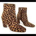 Jimmy Choo  Mirren Calf Hair Leopard Print Fur Side Zip Fur Ankle Boots Size 38.5 Photo 1