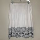 Pendleton  100% Cotton White Embroidered Pleated Skirt Photo 5