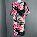 Calvin Klein Black & Pink Floral Party Formal Sheath Dress Womens Large Photo 4