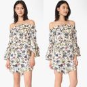 MISA Los Angeles  Amal Off the Shoulder Floral Print Ruffle Sleeve Mini Dress Photo 3