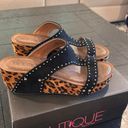 Boutique Leopard Wedge Sandals Multi Size 9 Photo 1