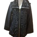 Dennis Basso  Jacket That Converts to Vest, Black Faux Fur Full Zip Women Med NWT Photo 4