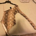 ZARA snakeskin one shoulder bodysuit Photo 1