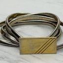 The Bar Vintage Gold Tone Buckle Coil Stretch Cinch Belt Size Large L XL Photo 0