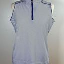 Polo Sport Haley Mock Collar 1/4 Zip Sleeveless  with Diagonal Stripes Women's M Photo 0