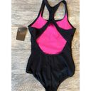 Nike NWT  Swimsuit One Piece Athletic active size Large black Racerback Modest Photo 1