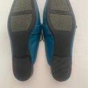 Nine West Women’s Square Toe Leather Buckle Mules Teal Blue Size 7M NWOT Photo 5