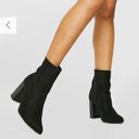 Boohoo Black Zip-Up Booties Photo 0