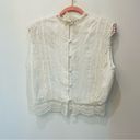 Sim & Sam NWT  white eyelet lace sleveless blouse size Large Photo 3