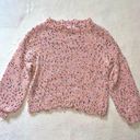 Pink Lily Womens  BOUTIQUE Pom Pom Confetti Pink Sweater size Small Photo 0