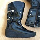 Burberry Authentic  Black Patent Leather Zip and Toggle Snow boots Photo 2