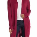 Nordstrom Abound Women's Red Rumba Open Front Longline Knit Cardigan w/ Pockets sz XS NWT Photo 1