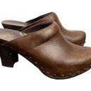 Dansko  Rae Leather Wooden Clog Mule Heels Photo 0