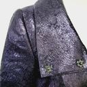 Tracy Reese  NY purple metallic jacquard laquer cropped blazer size medium Photo 1