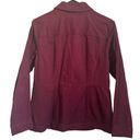 Christopher & Banks NEW  Blazer Jacket Medium Red Wine Eyelet Trim Cotton Pockets Photo 1