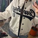 Edikted  Cowboys Snap Front Varsity Jacket White Size Large Photo 2